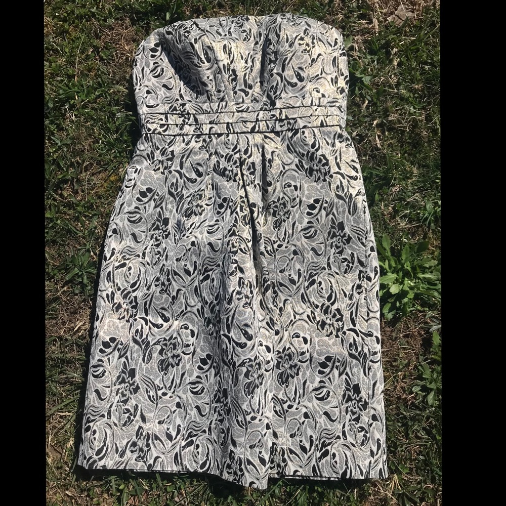 Gianni Bini Cocktail Dress Black Gold Strapless